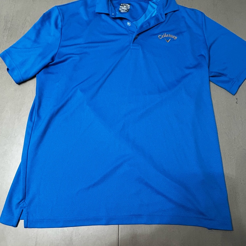 Callaway Golf Polo Shirt Mens Size large  Blue Active Stretch Short Sleeve